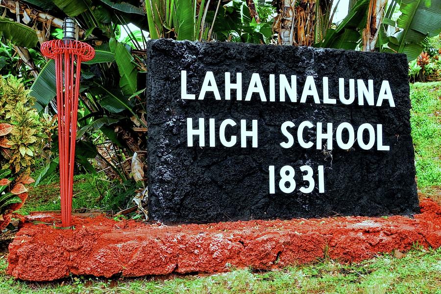 Lahainaluna High School Sign Photograph by Kirsten Giving