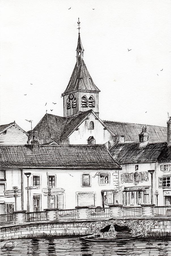 Laignes France Drawing by Vincent Alexander Booth