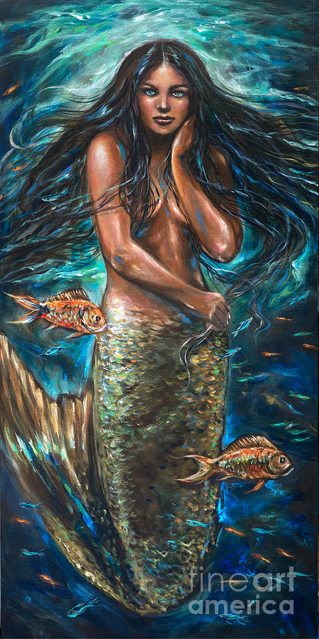 Lailani Mermaid Painting by Linda Olsen