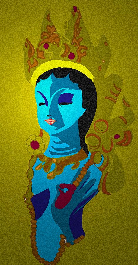 Hindu Goddess Drawing - Lakashimi Gold by Jennifer Ott