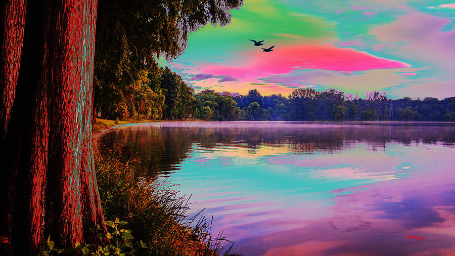 Landscape Digital Art - Lake 5 by Gregory Murray