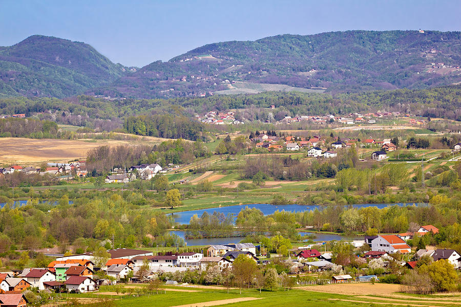 Lake and green hills of Zagorje Photograph by Brch Photography