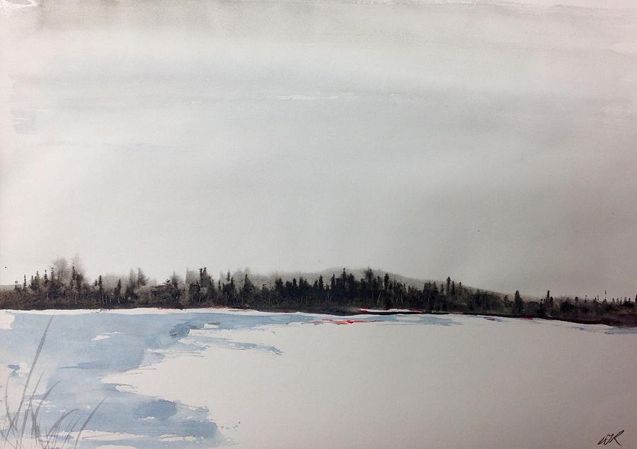 Lake and Snow - Early Winter Painting by Desmond Raymond