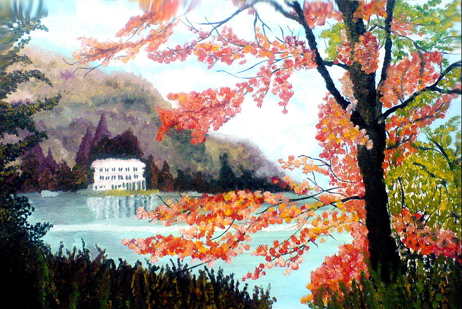 Landscape Painting - Lake And Tree by Anila Choudary Landscape Painting - Lake And Tree by Anila Choudary