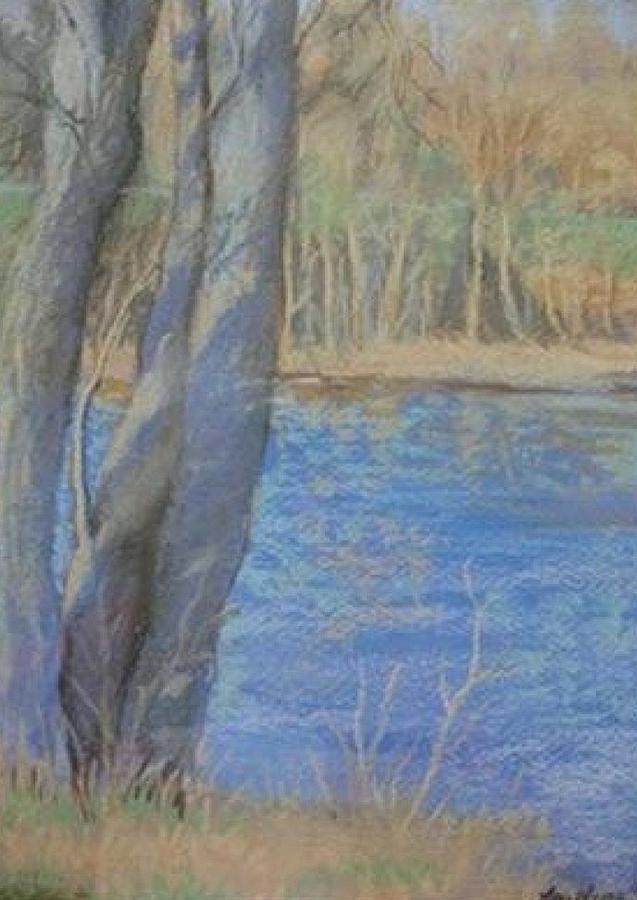 Lake and Trees in Winter Painting by Angelina Whittaker Cook