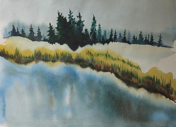 Lake Painting by Anna  Duyunova