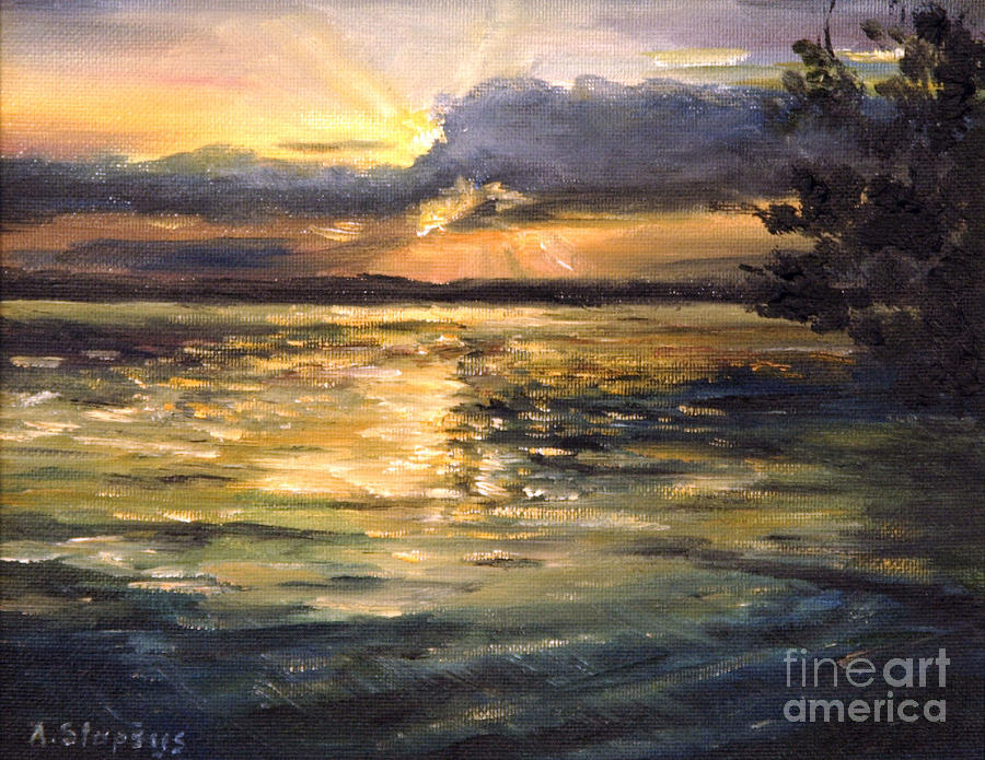 Lake Painting by Arturas Slapsys