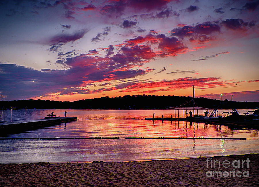 Lake Beach Sunset Photograph by Mark Miller