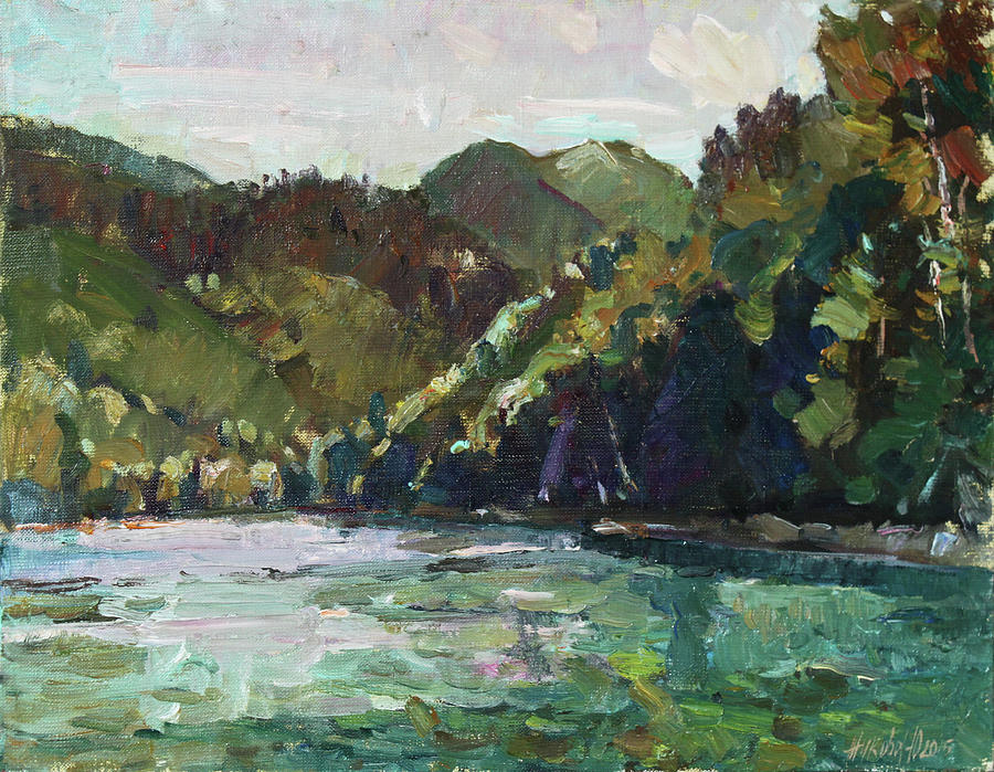 Lake Biograd Painting by Juliya Zhukova