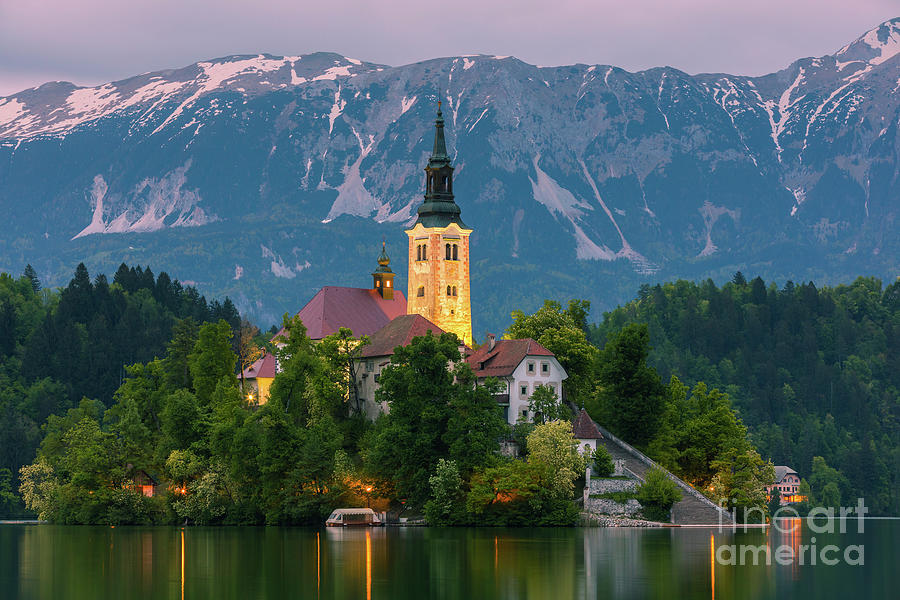 Lake Bled at twilight, Slovenia Photograph by Henk Meijer Photography