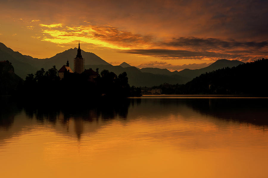 Lake Bled Fire Photograph by Andrew Matwijec