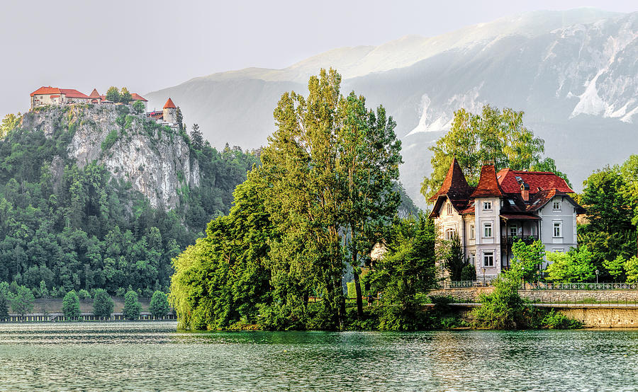 Lake Bled Old Town and Castle Photograph by Betty Eich | Pixels