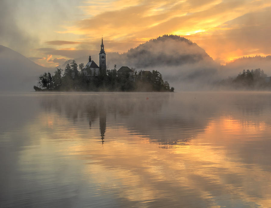 Lake Bled Sunrise Slovenia Photograph by Tom and Pat Cory
