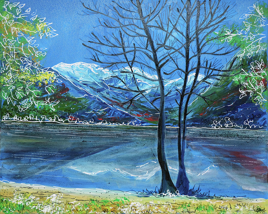 Lake Bohinj Painting by Laura Hol Art