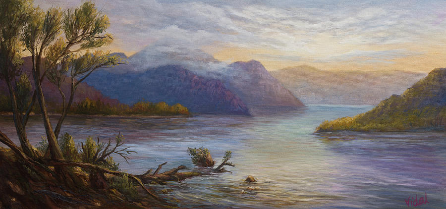 Mountain Painting - Lake Burbury - Tasmania by Christopher Vidal