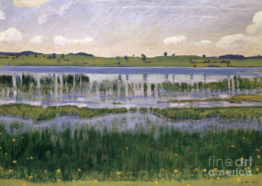 Lake Burgaschi near Langenthal Painting by Ferdinand Hodler