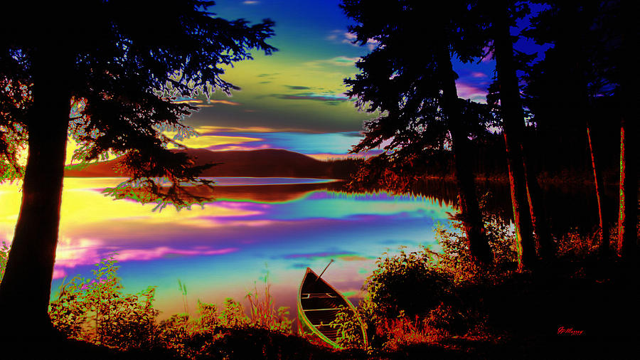 Lake Canoe Digital Art by Gregory Murray