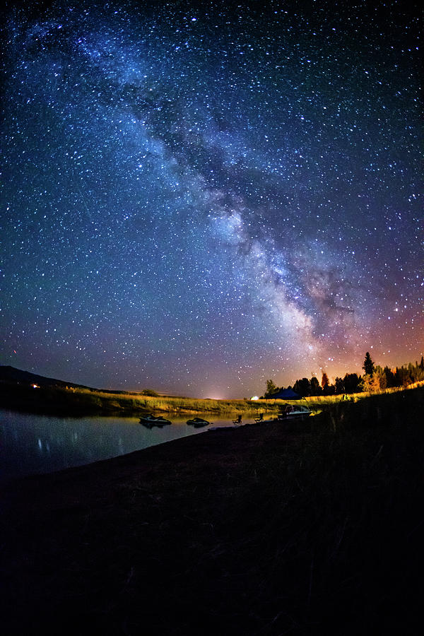Lake Cascade and Milky way glory Photograph by Vishwanath Bhat