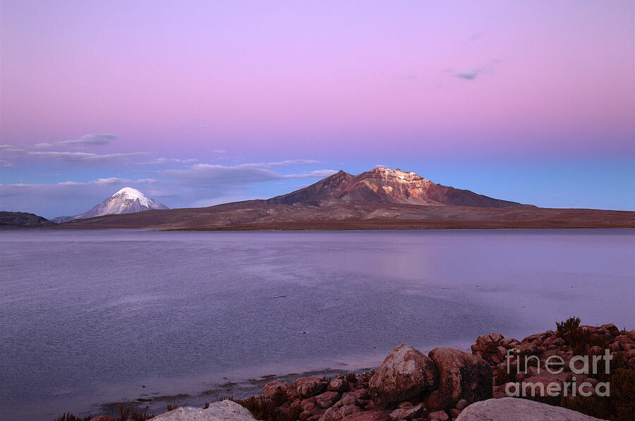 Lake Chungara at Sunset Chile Photograph by James Brunker