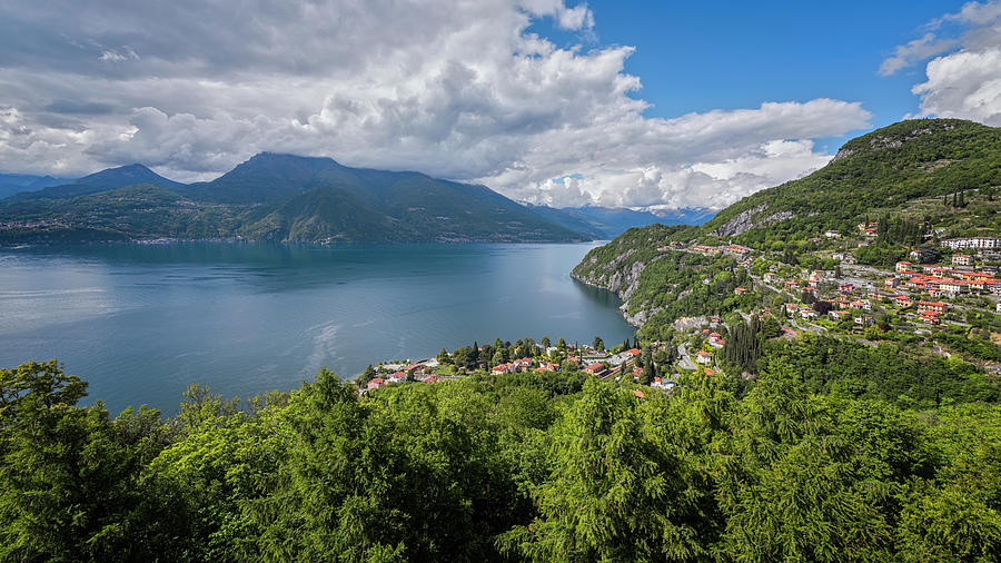 Mountain Photograph - Lake Como Above Varenna Italy by Joan Carroll