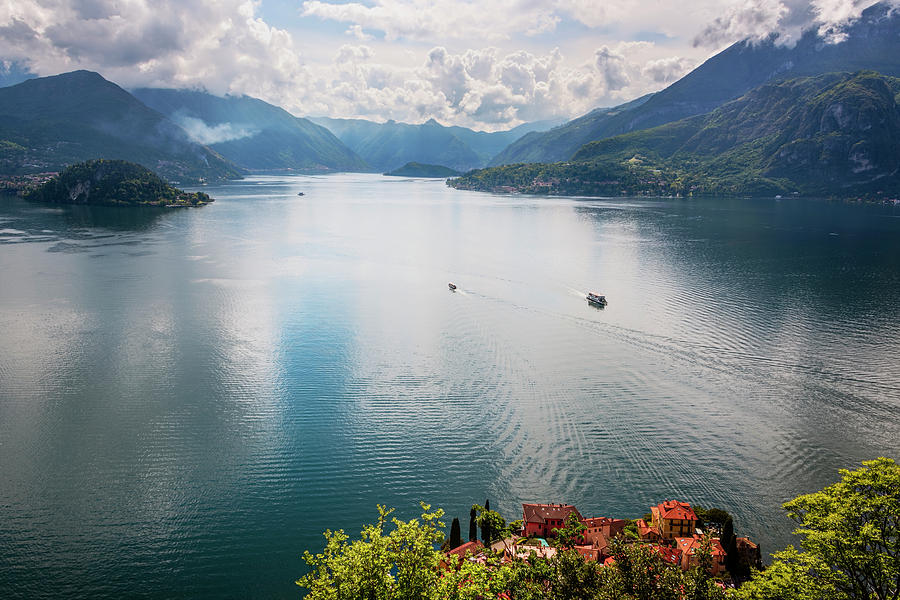 Mountain Photograph - Lake Como from Above Varenna Italy III  by Joan Carroll