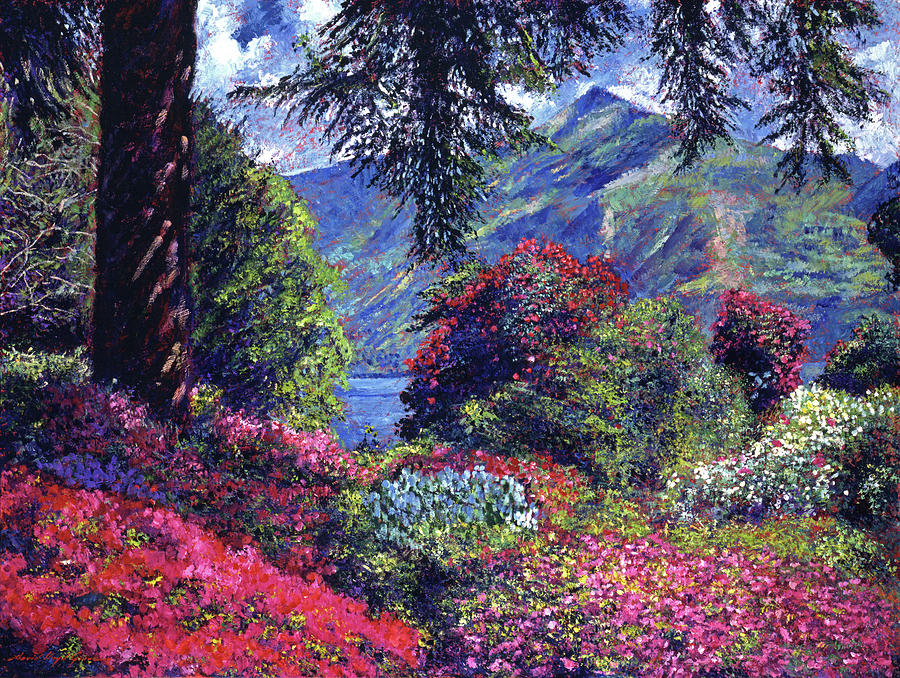  Lake Como Villa Carlotta Italy Painting by David Lloyd Glover