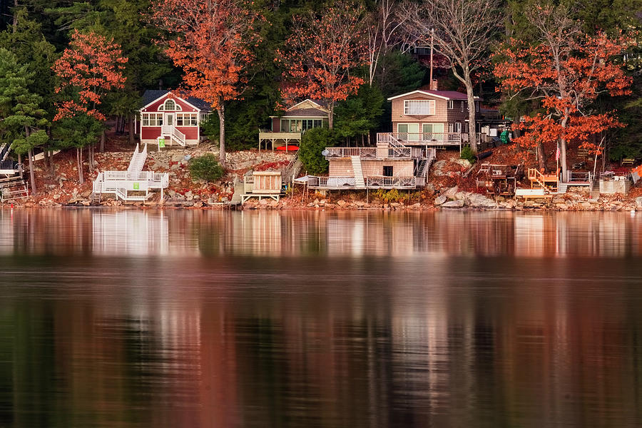Lake Cottages Reflections Photograph by Tom Singleton