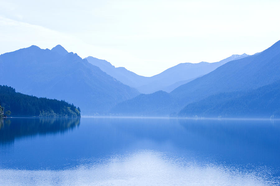 Lake Crescent In Blue Mist - Washington Photograph by Marie Jamieson