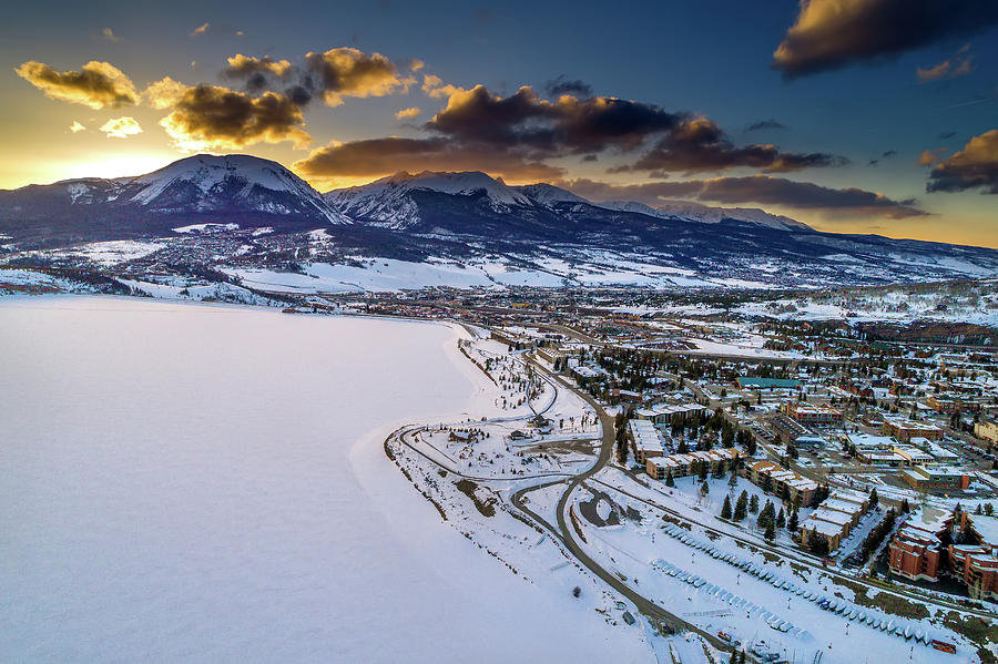 Winter Photograph - Lake Dillon Sunset by Sebastian Musial