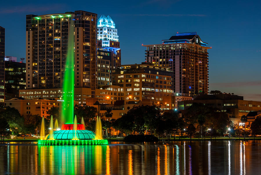 Lake Eola Fountain Photograph by David Hart