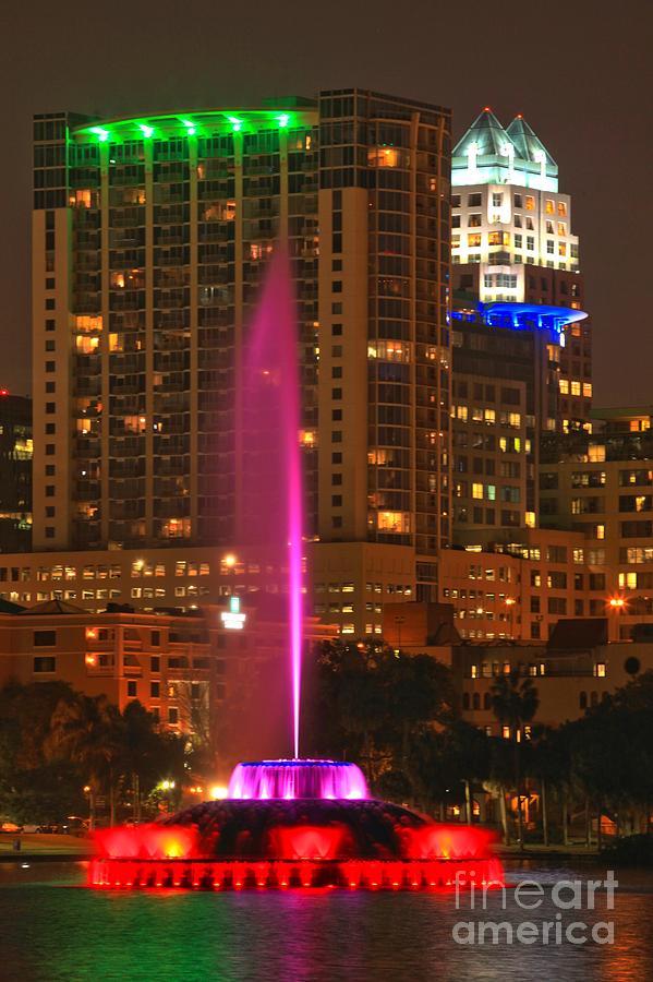 Lake Eola Park Fountain Photograph by Adam Jewell