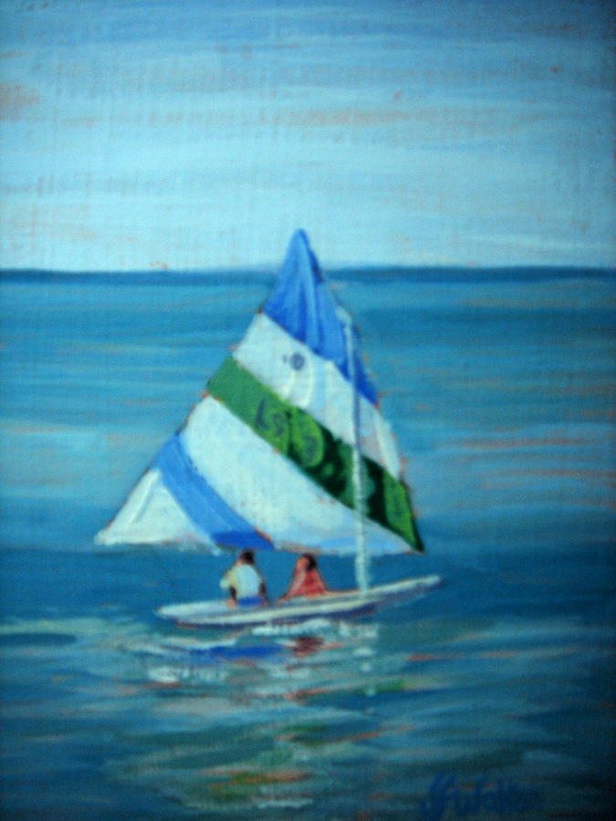Lake Erie Sail 1 Painting by Judy Fischer Walton