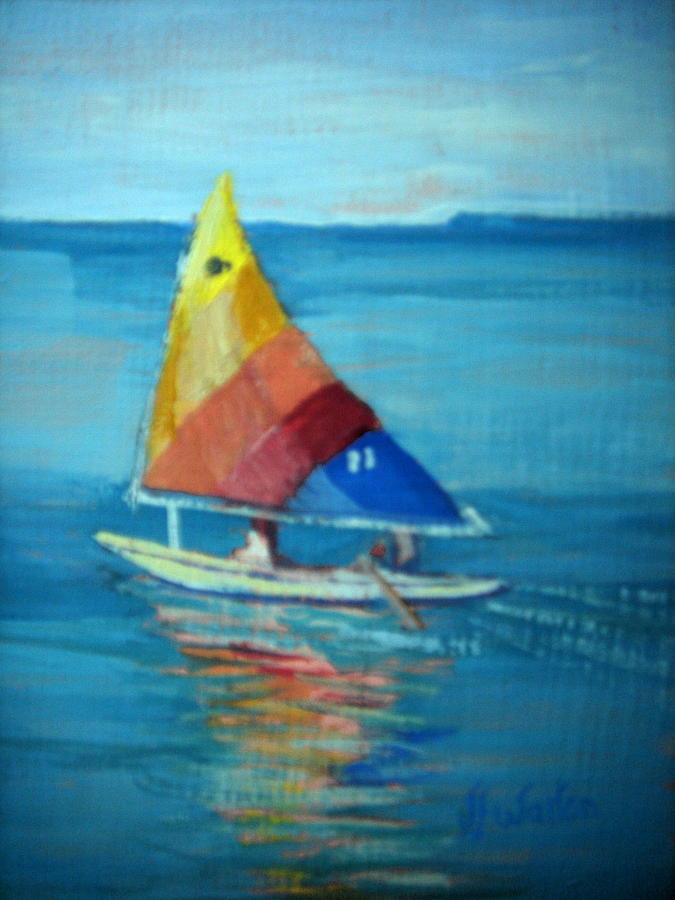Lake Erie Sail 2 Painting by Judy Fischer Walton