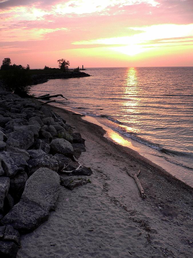 Lake Erie Sunset-1 Photograph by David Coblitz