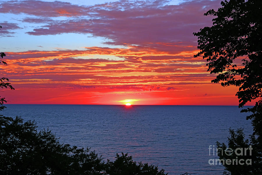Lake Erie Sunset Photograph - Lake Erie Sunset  2333 by Jack Schultz