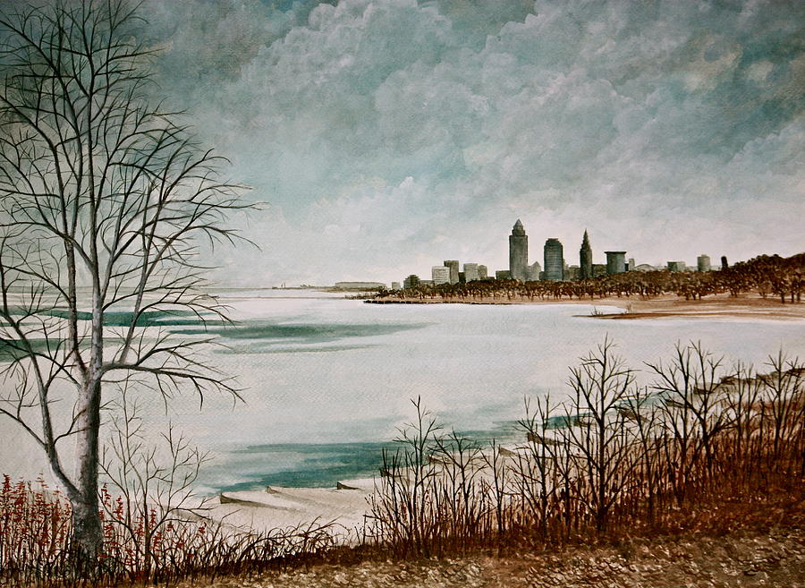 Winter Painting - Lake Erie Winter by MB Matthews