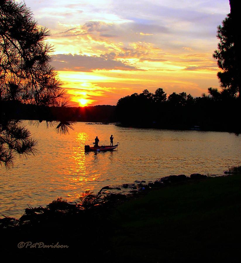 Lake Fishing At Sunset Photograph by Pat Davidson - Pixels