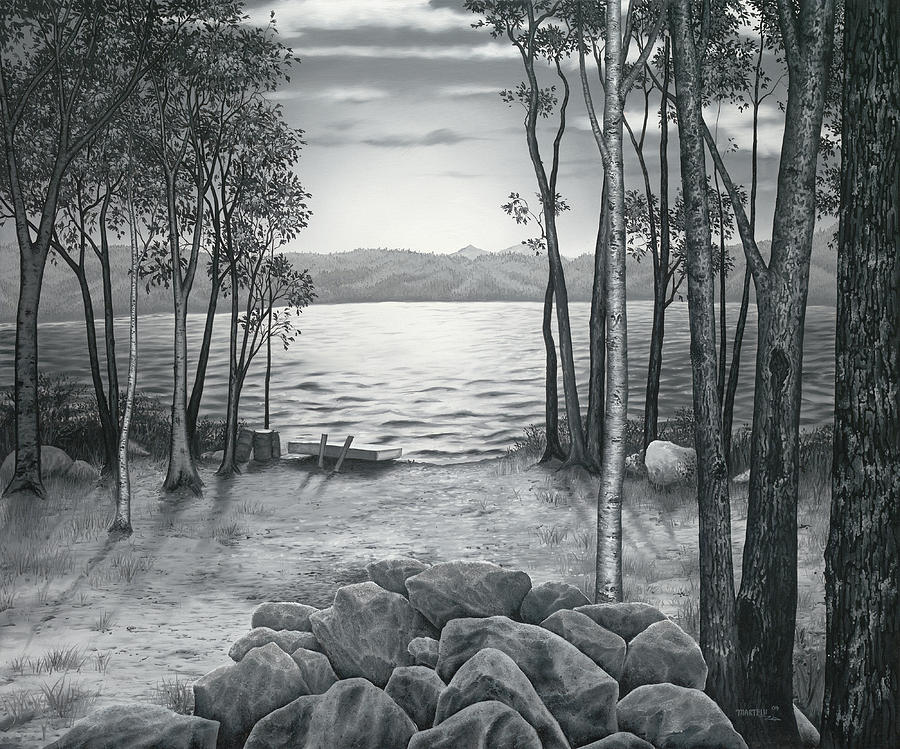 Lake front Painting by Matthew Martelli