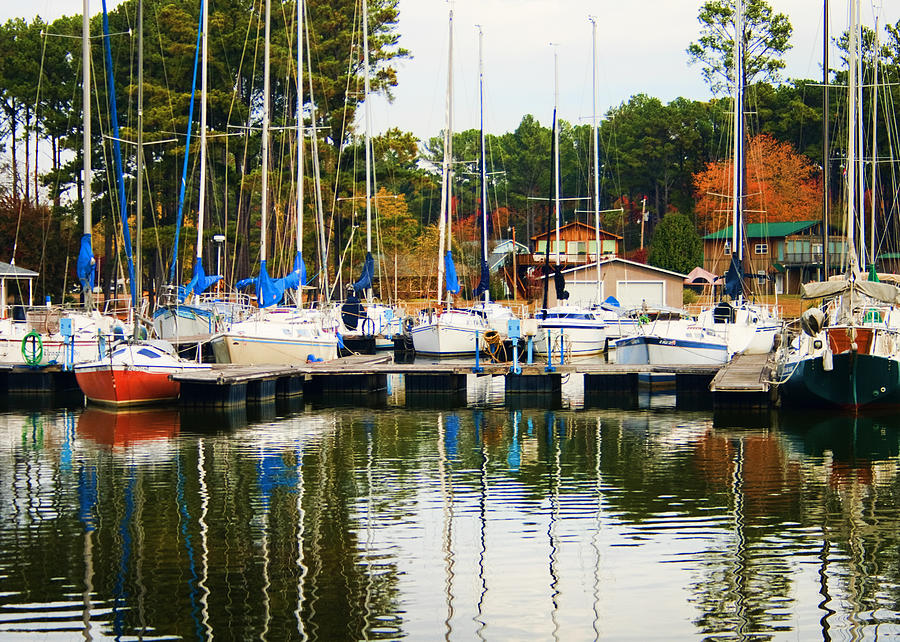 Boat Photograph - Lake Guntersville Alabama Sailboats by Kathy Clark