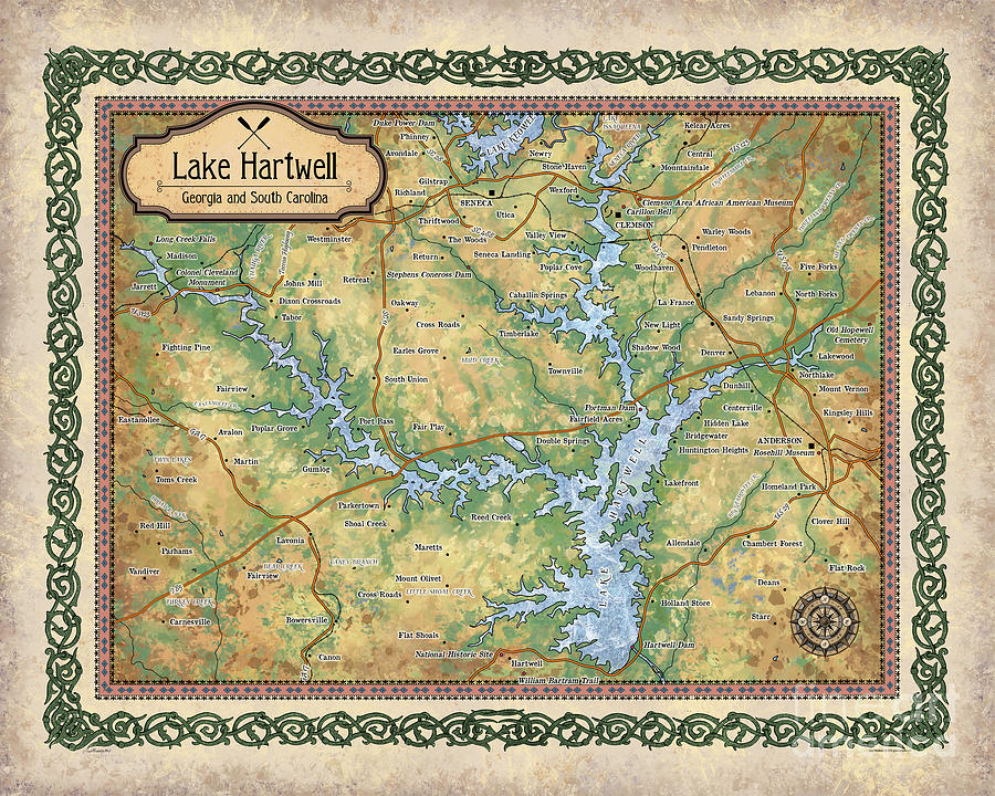 Map Of Lake Hartwell