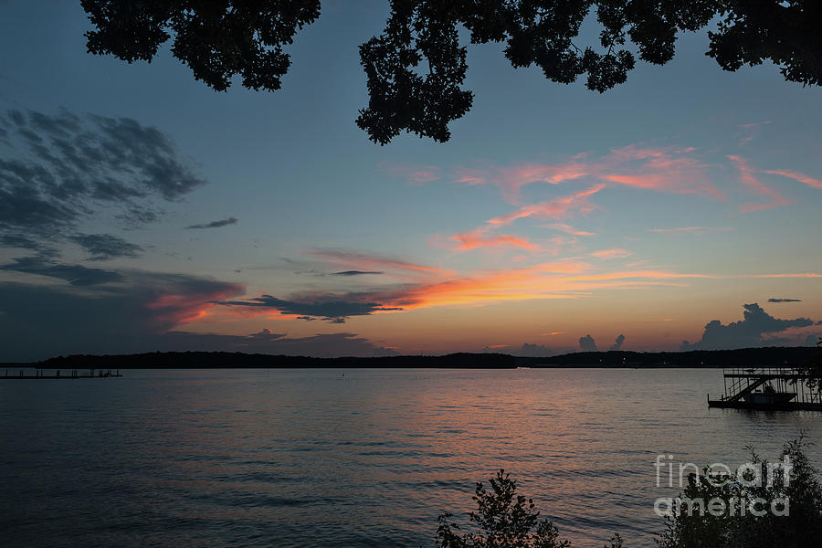 Lake House Sunset View Photograph