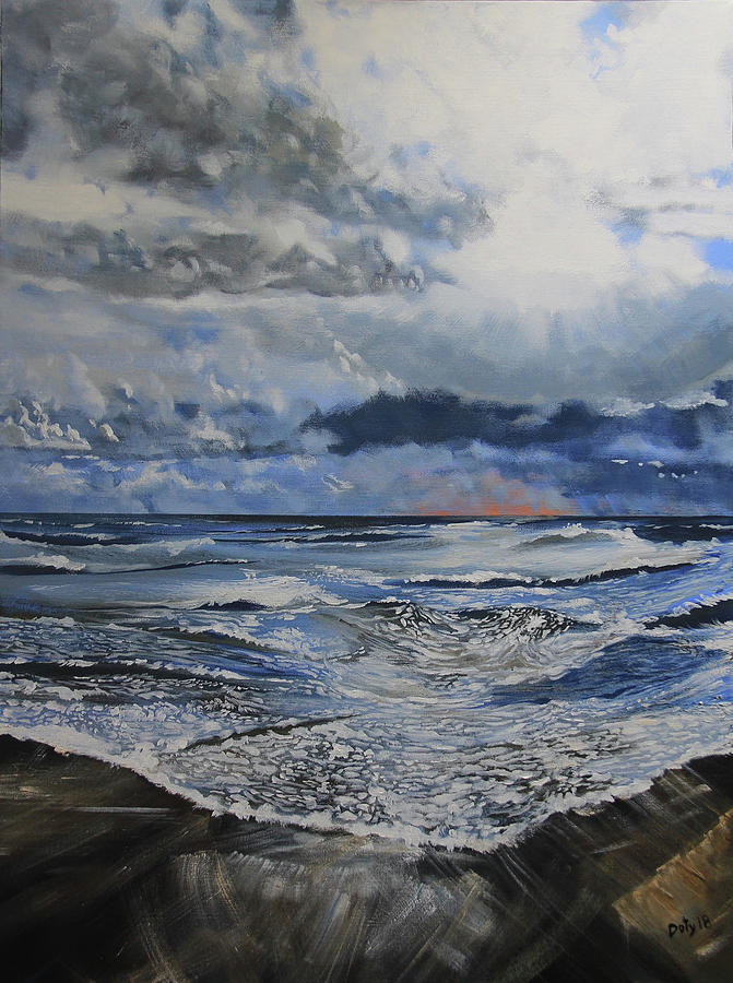 Lake Huron Summer Storm Painting by Kevin Doty - Fine Art America