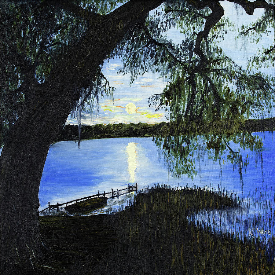 Sunset Painting - Lake Hutchinson, Florida by Ken Wood