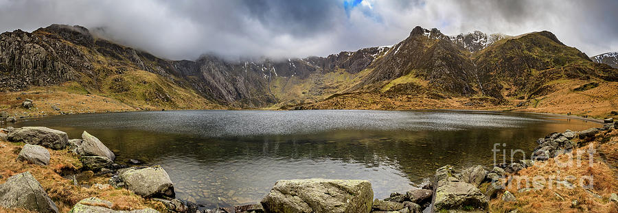 Lake Idwal Winter Panorama Photograph by Adrian Evans