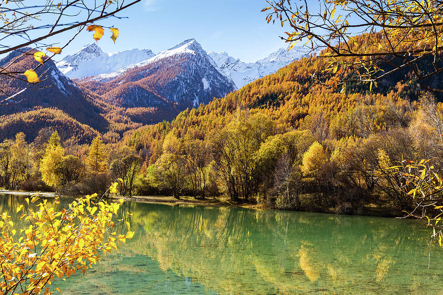 Lake in Autumn - 6 - French Alps Photograph by Paul MAURICE