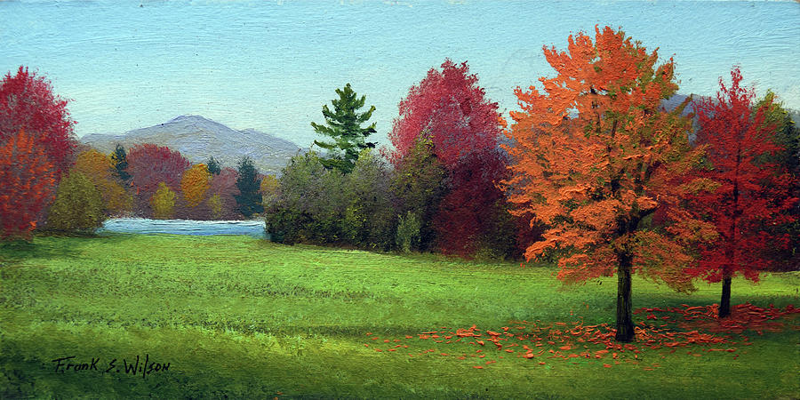 Lake In Autumn Painting