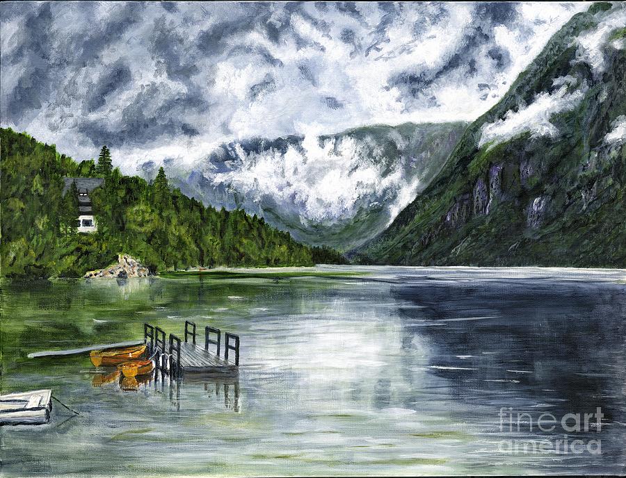 Lake In the Julian Alps Slovenia Painting Painting by Timothy Hacker