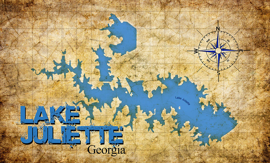 Lake Juliette GA - Vintage Print Digital Art by Greg Sharpe
