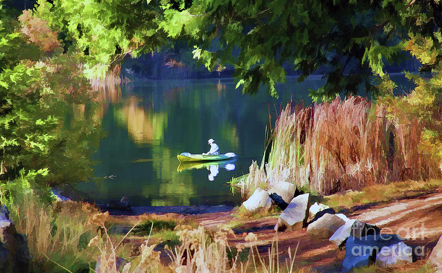 Lake Kayak Paint  Photograph by Chuck Kuhn