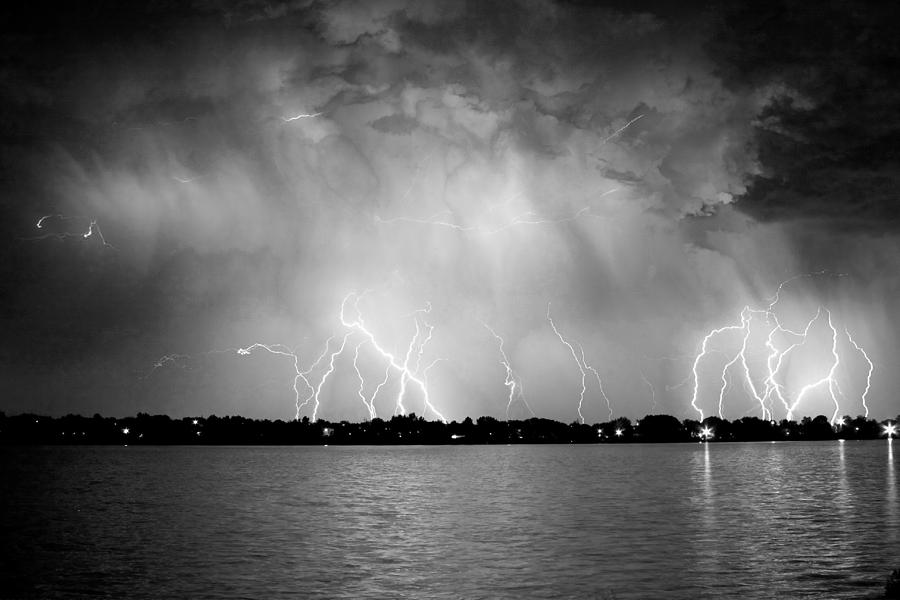 Lake Lightning BW Photograph by James BO Insogna